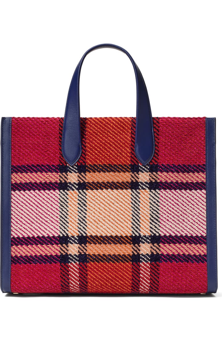 Kate Spade New York large manhattan grand plaid tote, Alternate, color,