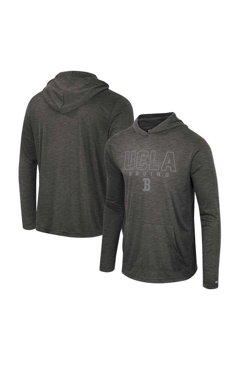 COLOSSEUM Men's Colosseum Heather Black UCLA Bruins Slub Long Sleeve Hoodie T-Shirt, Main, color,