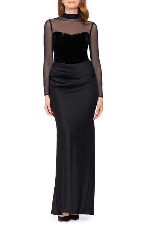 Long Sleeve Mixed Media Dress