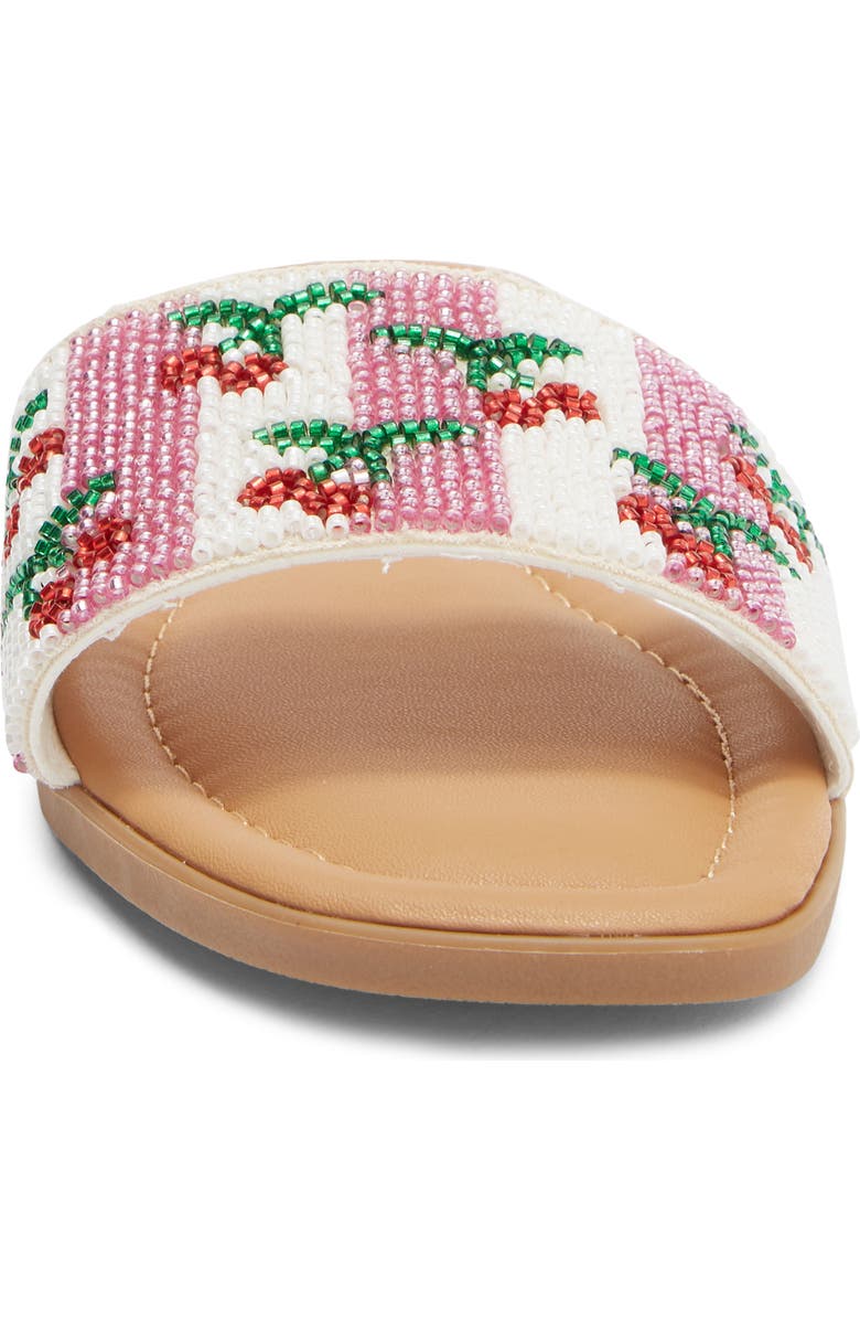 TOP MODA Rae Beaded Slide Sandal, Alternate, color, Red Bead