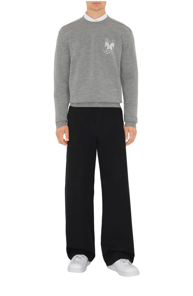 Burberry Mirrored Horse Wool Blend Sweater, Main, color, 
