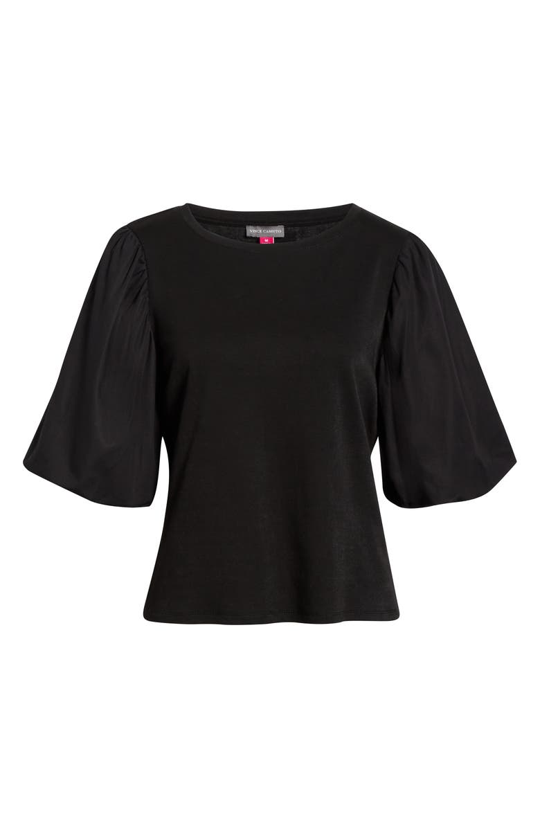 Vince Camuto Puff Sleeve Knit Top, Main, color, Rich Black