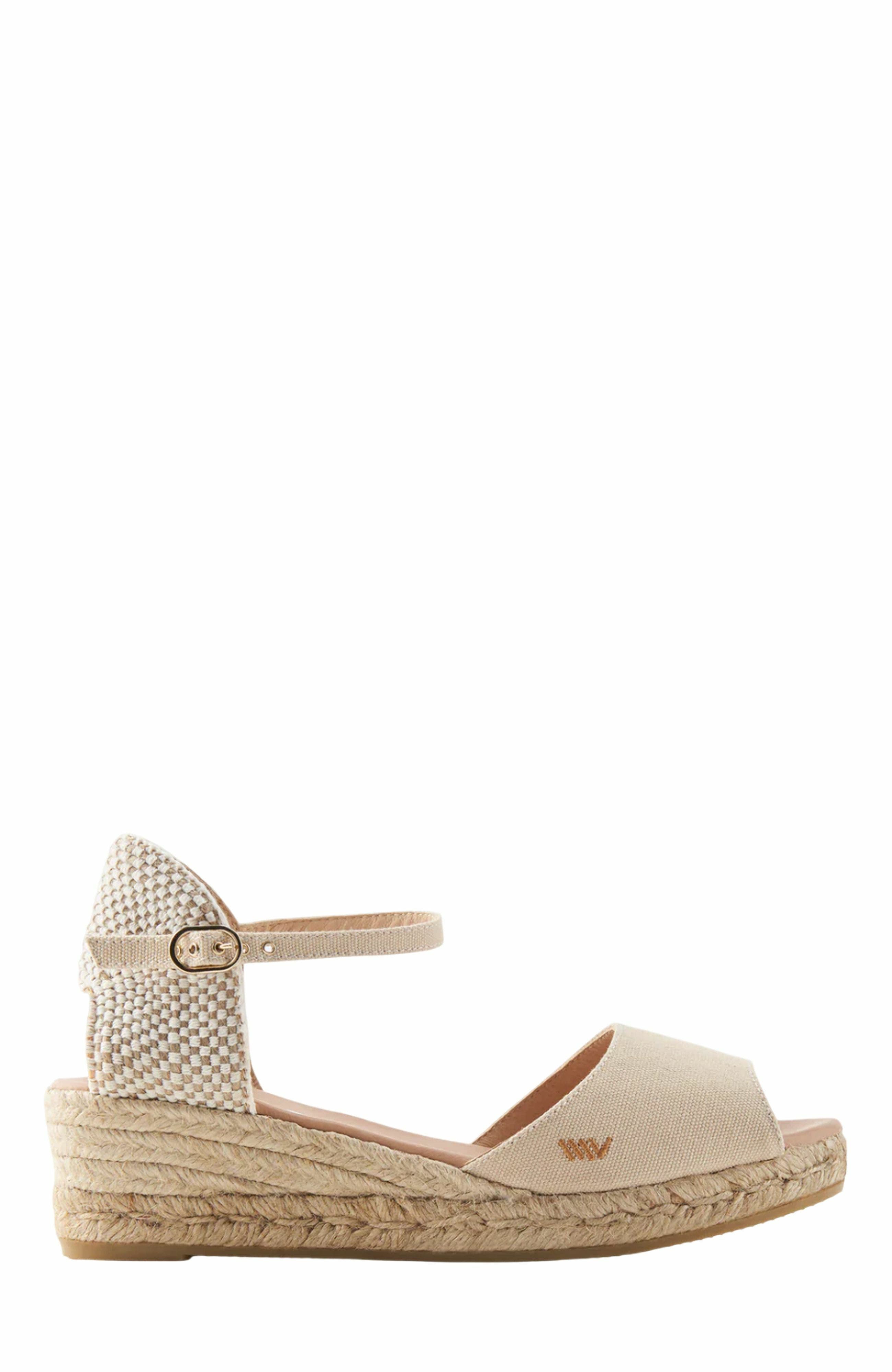 VISCATA Cavall Canvas Espadrille Sandal Wedges, Main, color, Beige