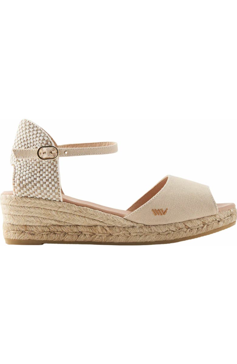 VISCATA Cavall Canvas Espadrille Sandal Wedges, Main, color, Beige