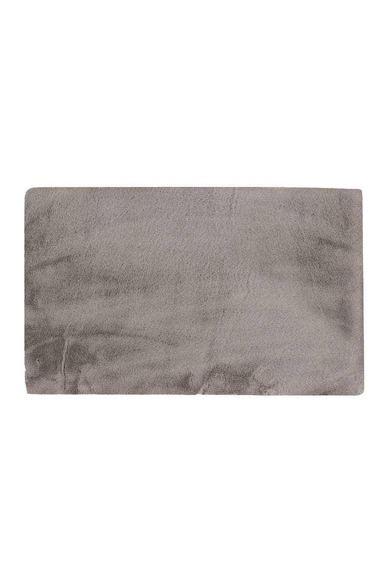 Faux Fur Rectangular Throw 3' X 5' - Grey, Main, color, GREY