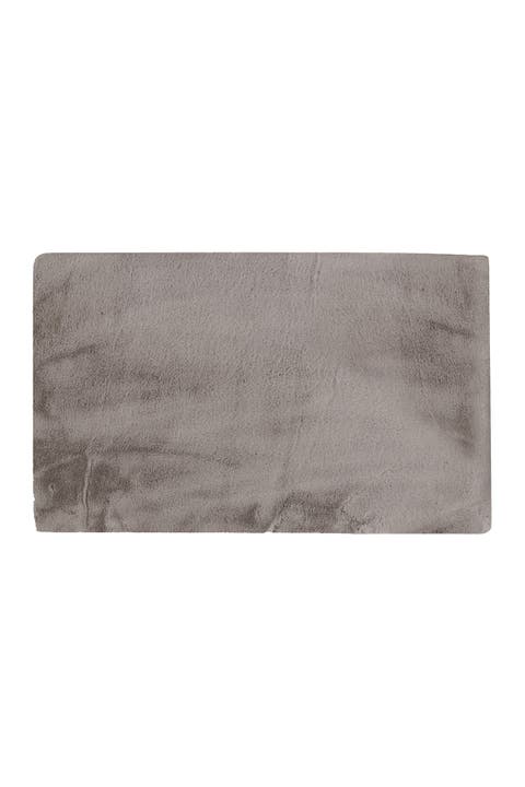 Faux Fur Rectangular Throw 3' X 5' - Grey