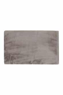 Luxe Faux Fur Rectangular Throw 3' X 5' - Grey