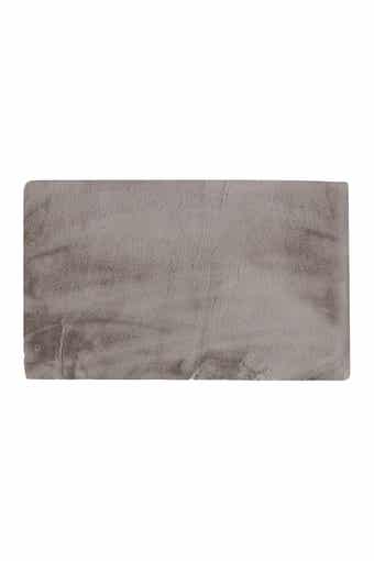 Luxe Faux Fur Rectangular Throw 3' X 5' - Grey