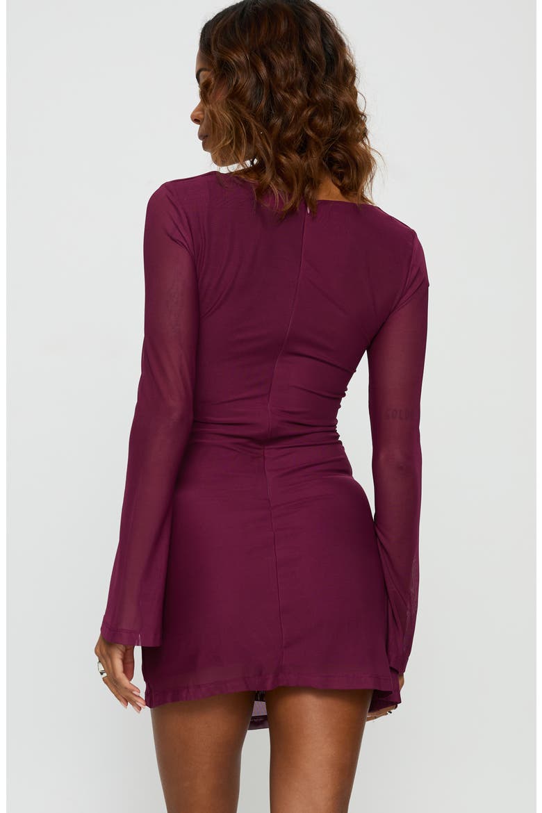 Martinez Mesh Long Sleeve Minidress, Alternate, color, PURPLE