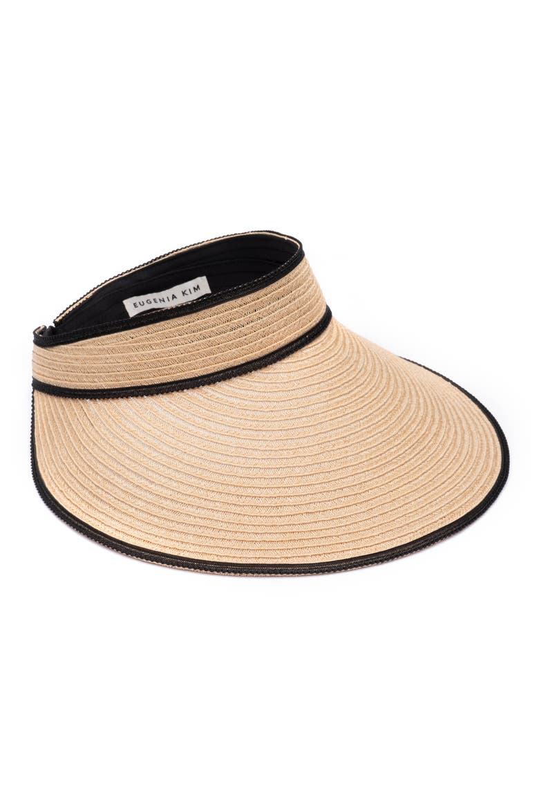 Trixie Packable Straw Visor, Main, color, CAMEL/ BLACK