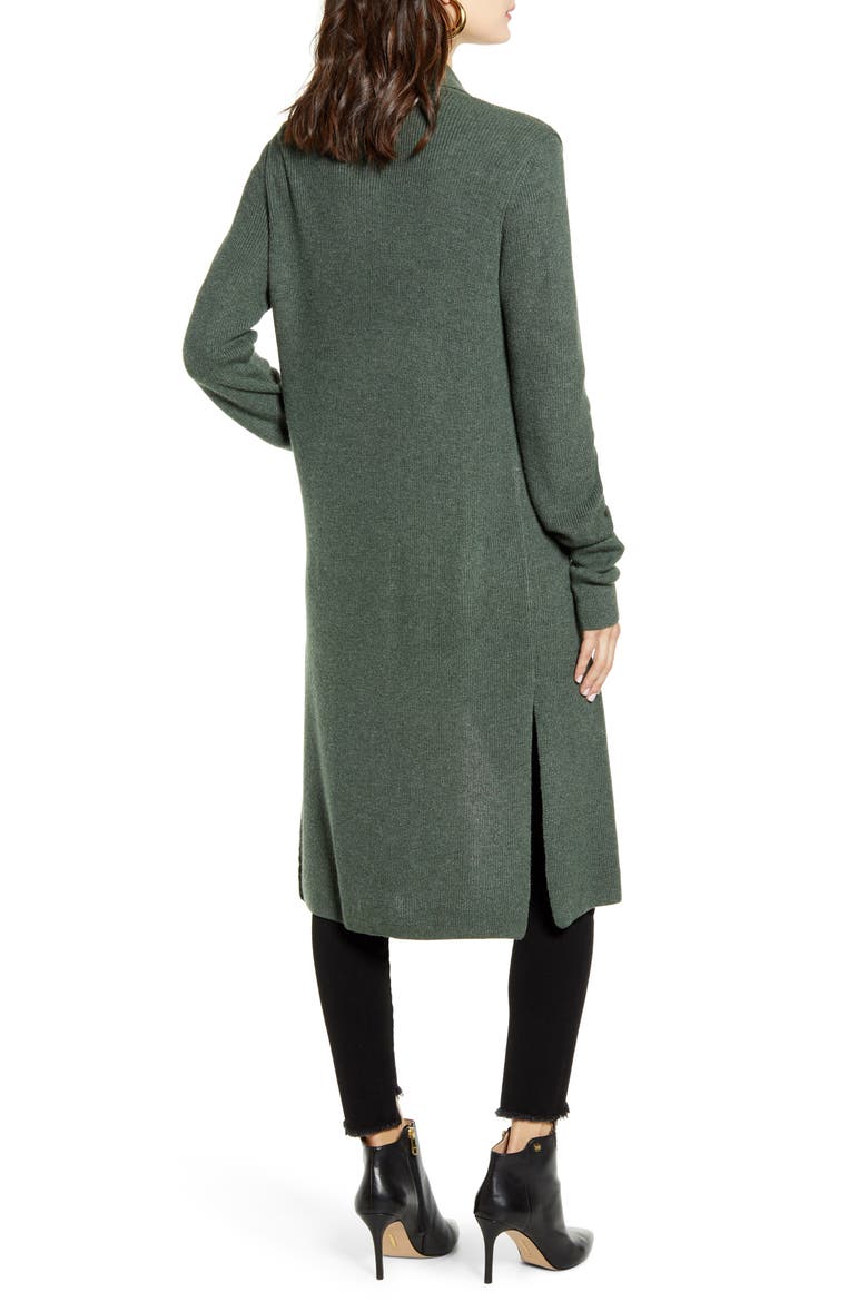 Longline Cardigan, Alternate, color, GREEN THYME HEATHER
