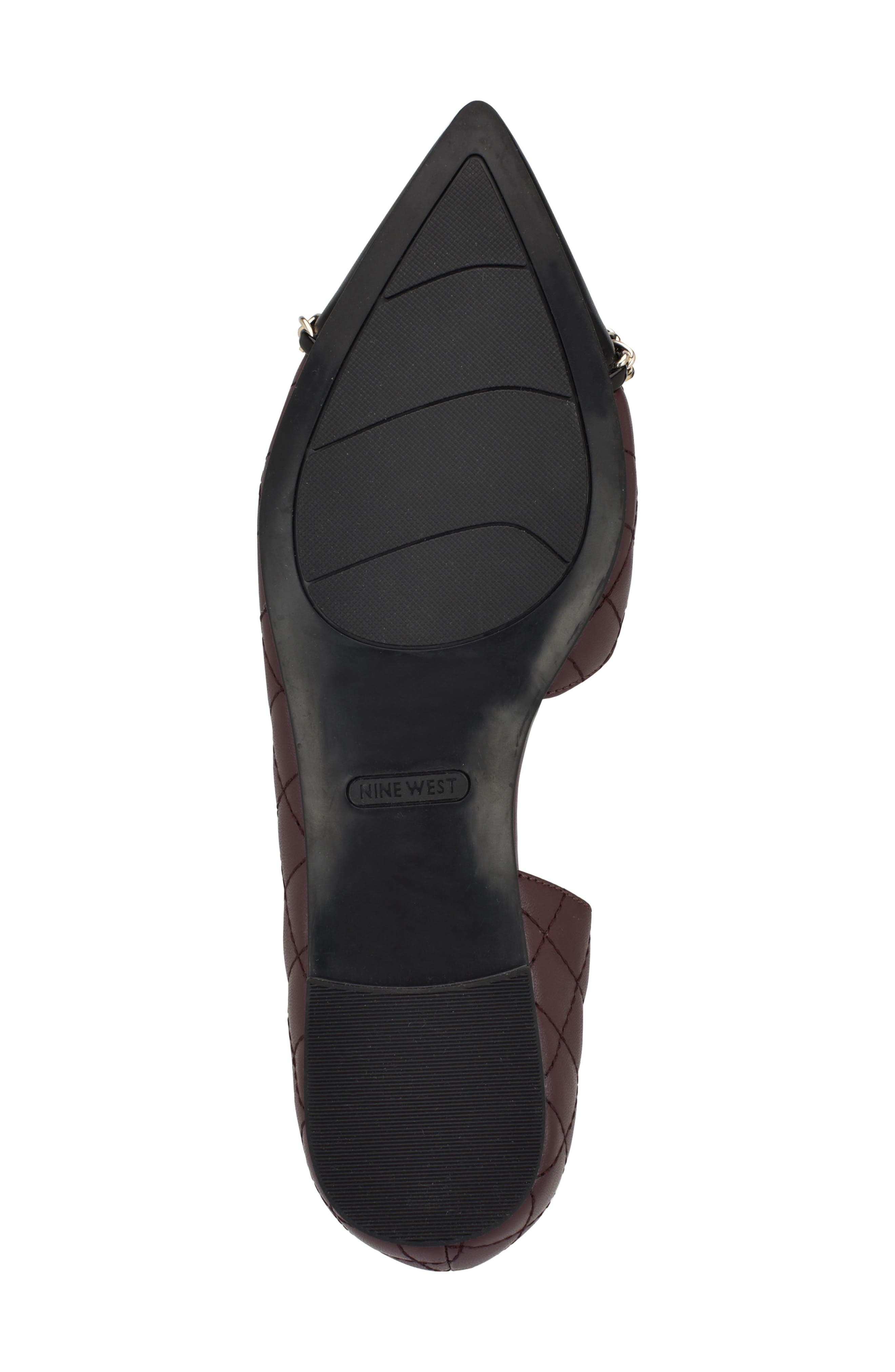 Nine West Breza Half d'Orsay Pointed Cap Toe Flat, Alternate, color, Dre01