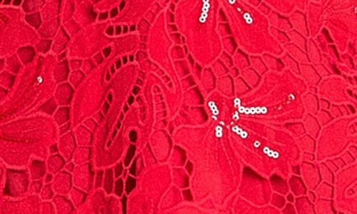 Endless Rose Sequin Lace Fit & Flare Minidress In Red