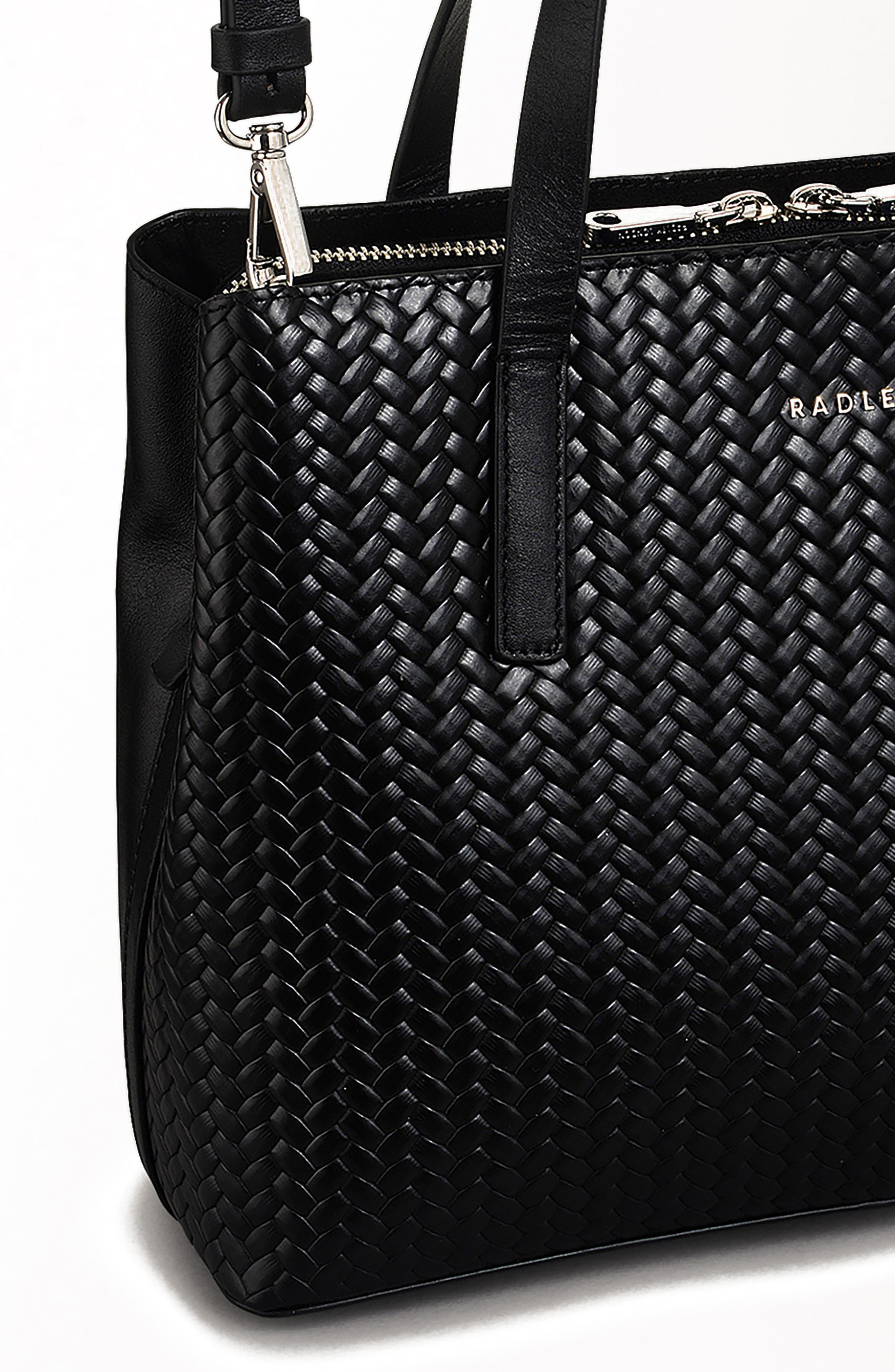 Radley Medium Duke's Place Woven Leather Satchel, Alternate, color, Black