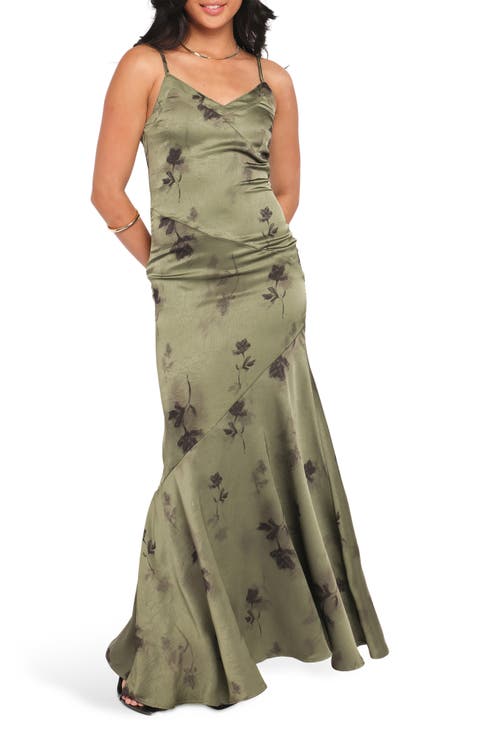 Fia Floral Print Chiffon Maxi Dress