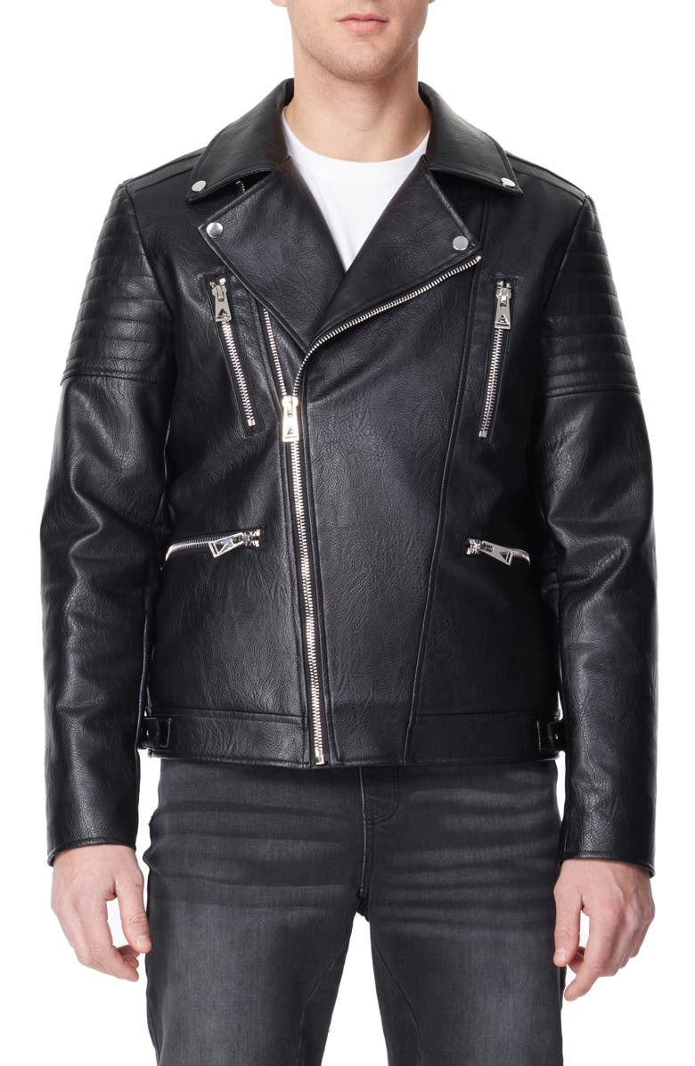 elevenparis Faux Leather Biker Jacket, Main, color, 