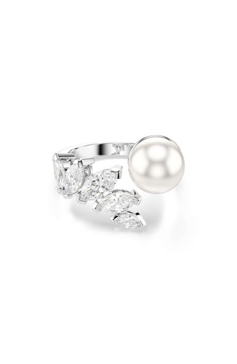 Mesmera Swarovski Crystal Faux Pearl & Cubic Zirconia Ring