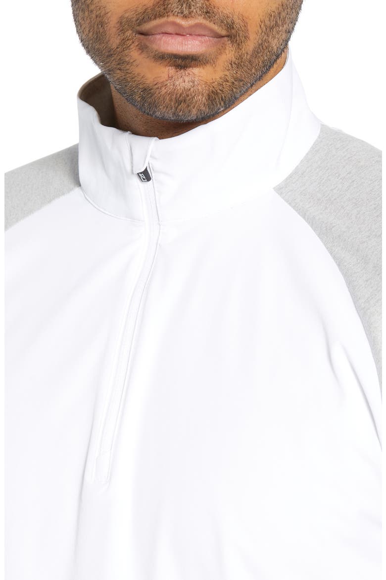 Response Hybrid Overknit Quarter Zip Pullover, Alternate, color, WHITE