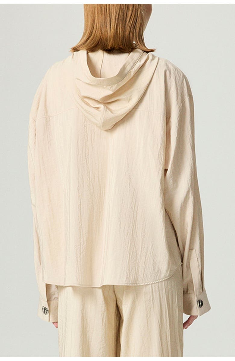 Nocturne Hooded Shirt with Snap Button Details, Alternate, color, Ivory