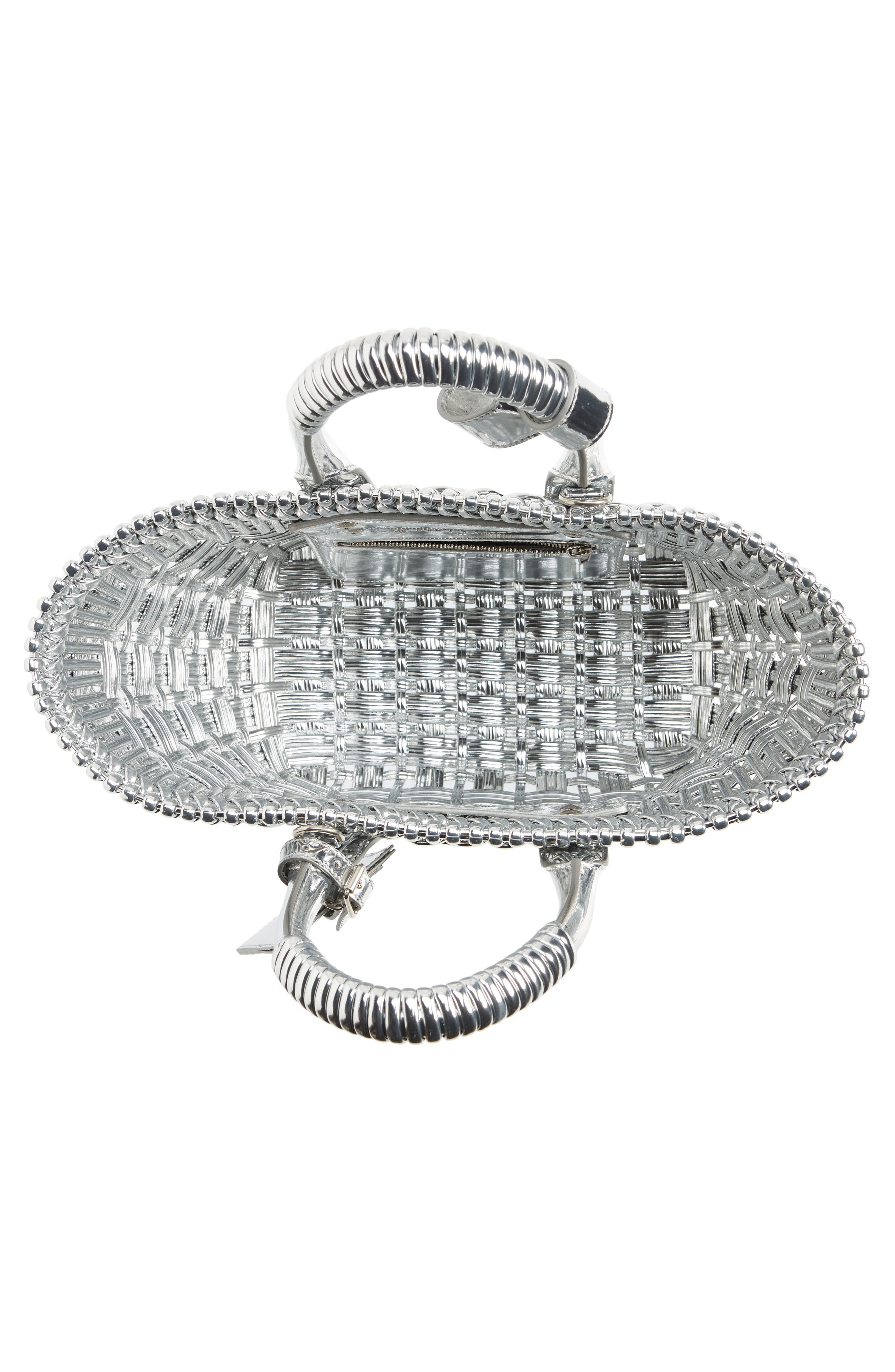 Balenciaga Extra Small Mirrored Bistro Basket Shoulder Bag, Alternate, color, 