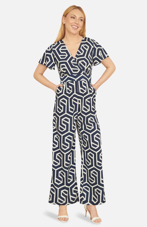 Sculpting Wrap Wide Leg Maxi Jumpsuit