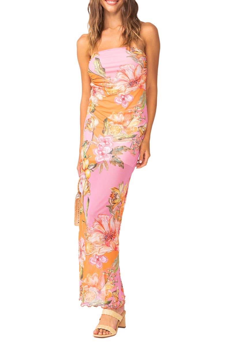 PQ SWIM Sofia Tube Cover-Up Dress, Main, color, Clementine