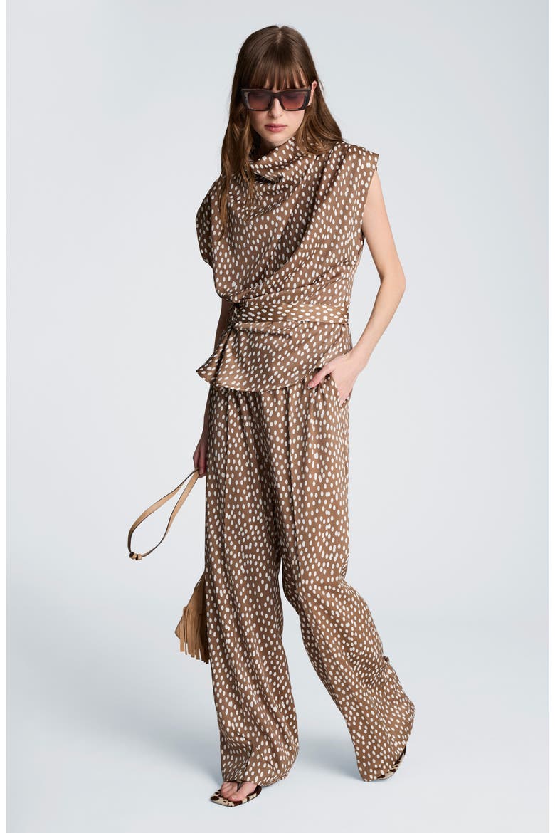 High Waist Wide Leg Pants, Alternate, color, MESQUITE/ OYSTER