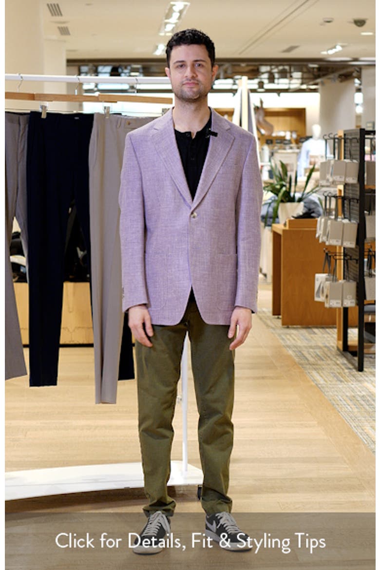 Hyperlight Soft Light Purple Mélange Silk & Linen Blend Sport Coat video