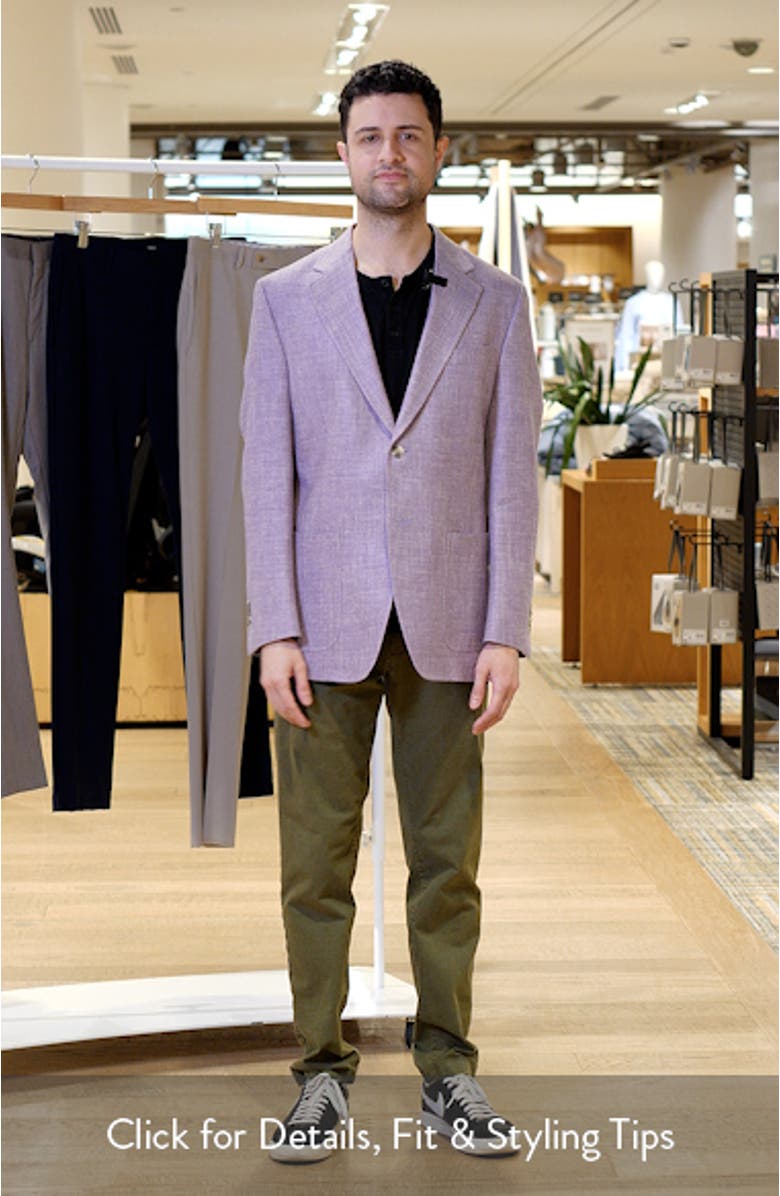 Hyperlight Soft Light Purple Mélange Silk & Linen Blend Sport Coat, sales video thumbnail
