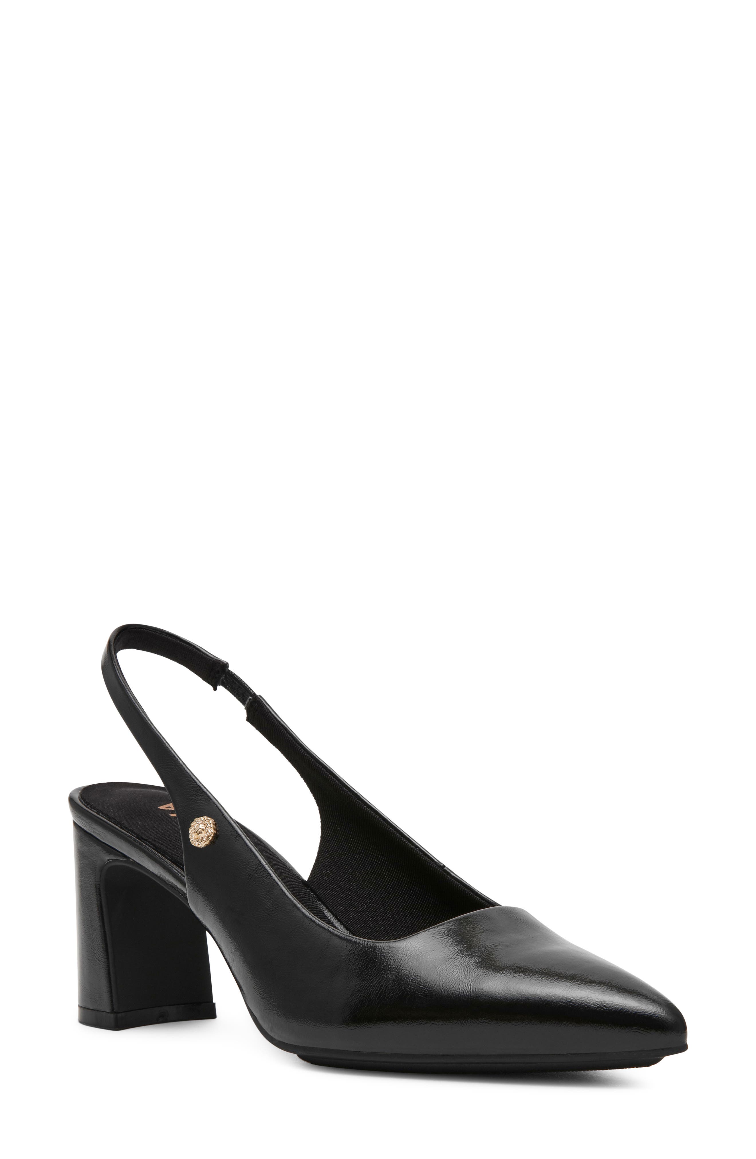 Bethie Faux Leather Slingback Pump, Main, color, BLACK