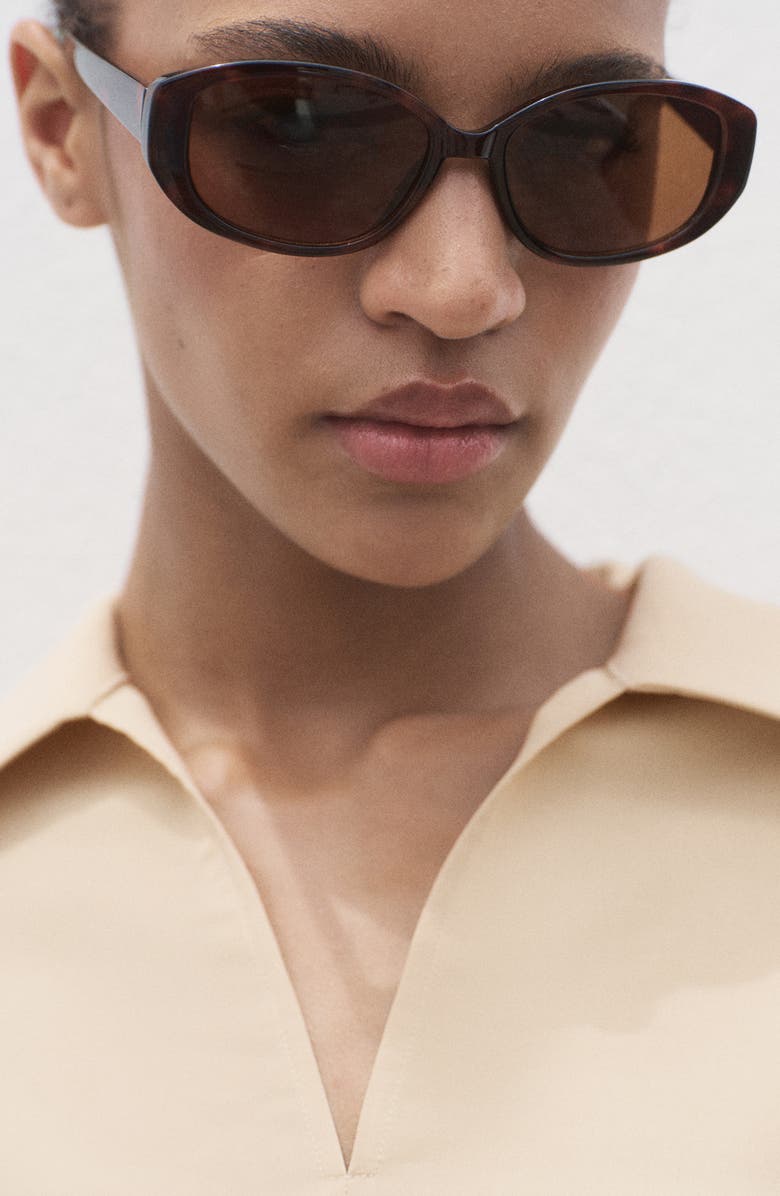 MANGO Oversize Three-Quarter Sleeve Polo, Alternate, color, Sand