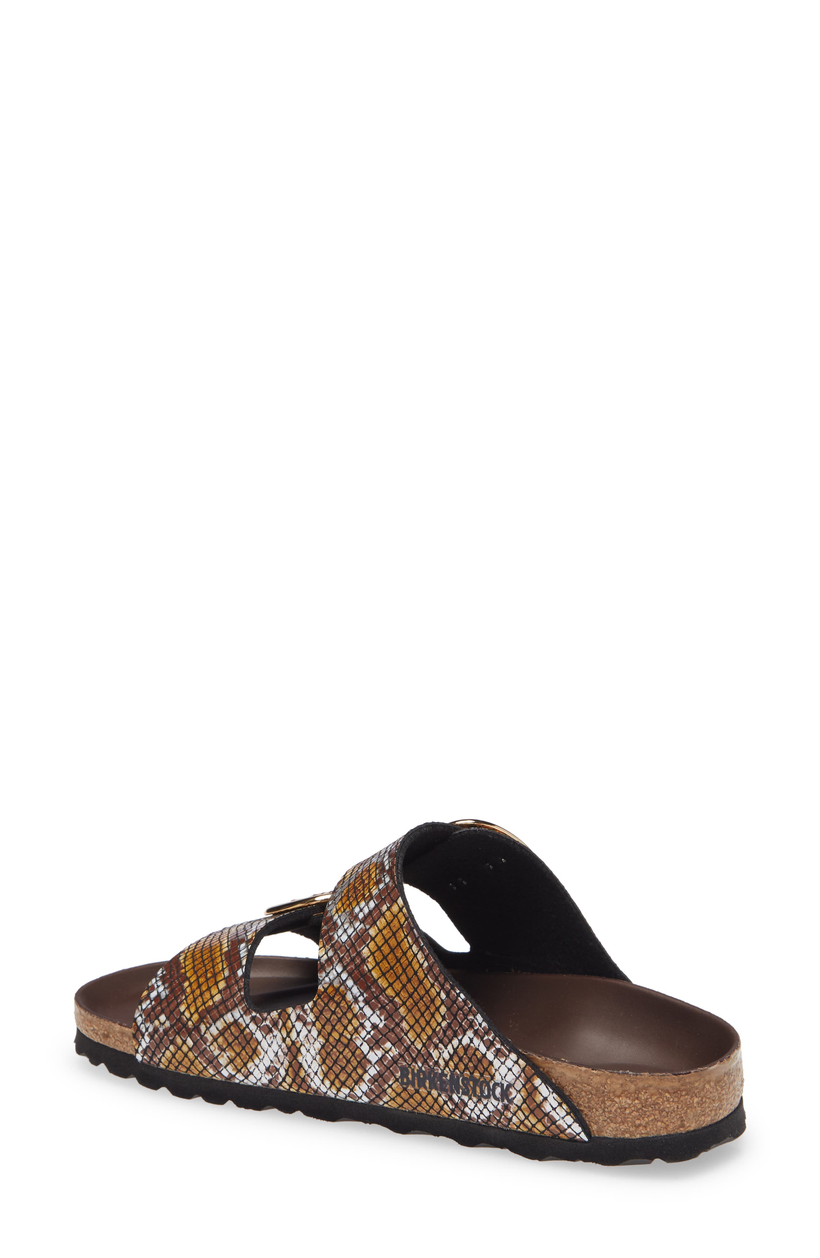 Arizona Big Buckle Slide Sandal, Alternate, color, PYTHON BROWN FABRIC