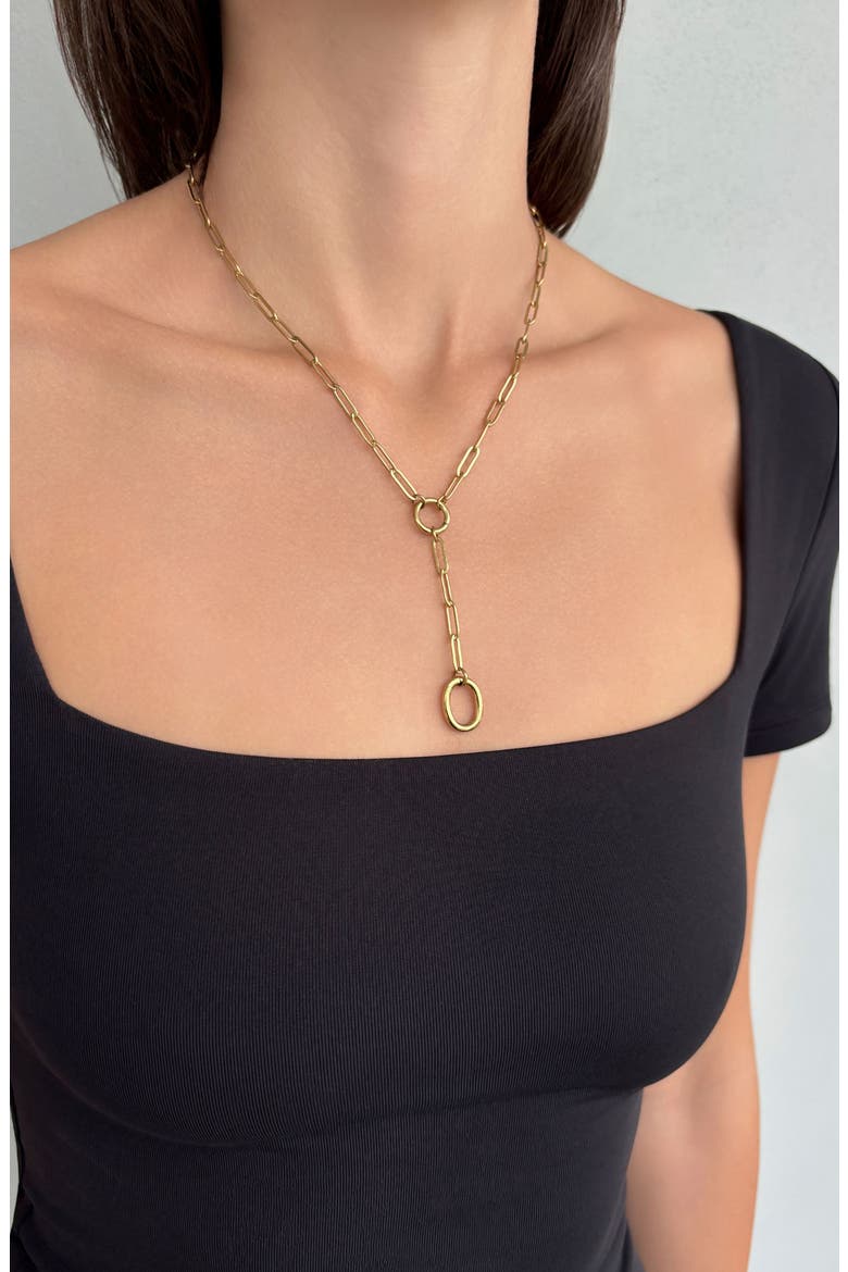 Tarnish Resistant 18K Gold Plated Y-Necklace, Alternate, color, GOLD