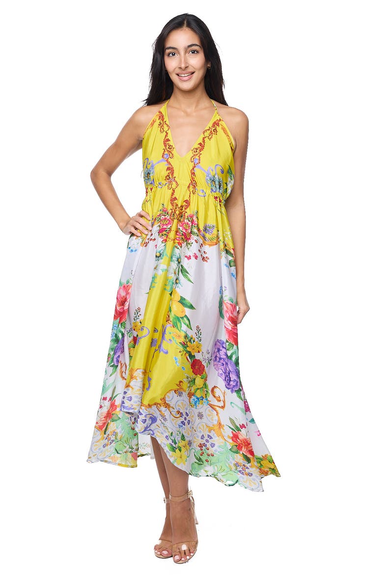 Print Sundress, Alternate, color, YELLOW