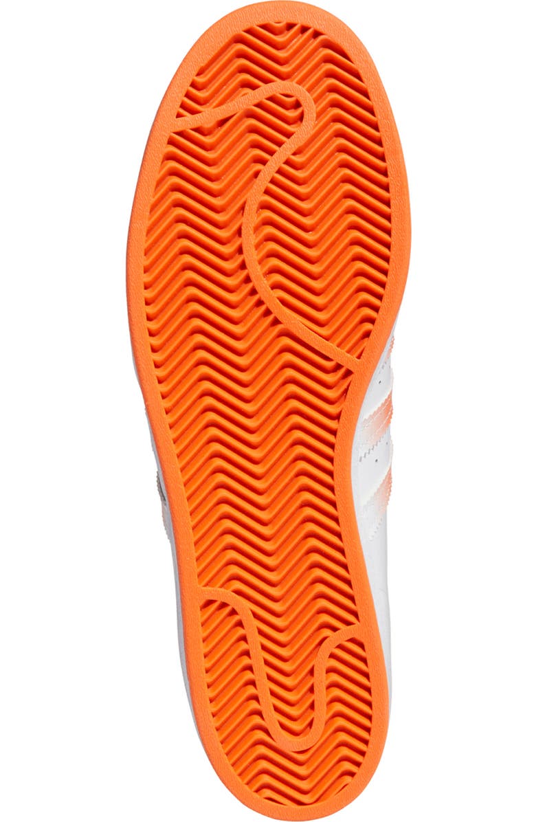 adidas Superstar Sneaker, Alternate, color, Ftwr White/ Impact Orange