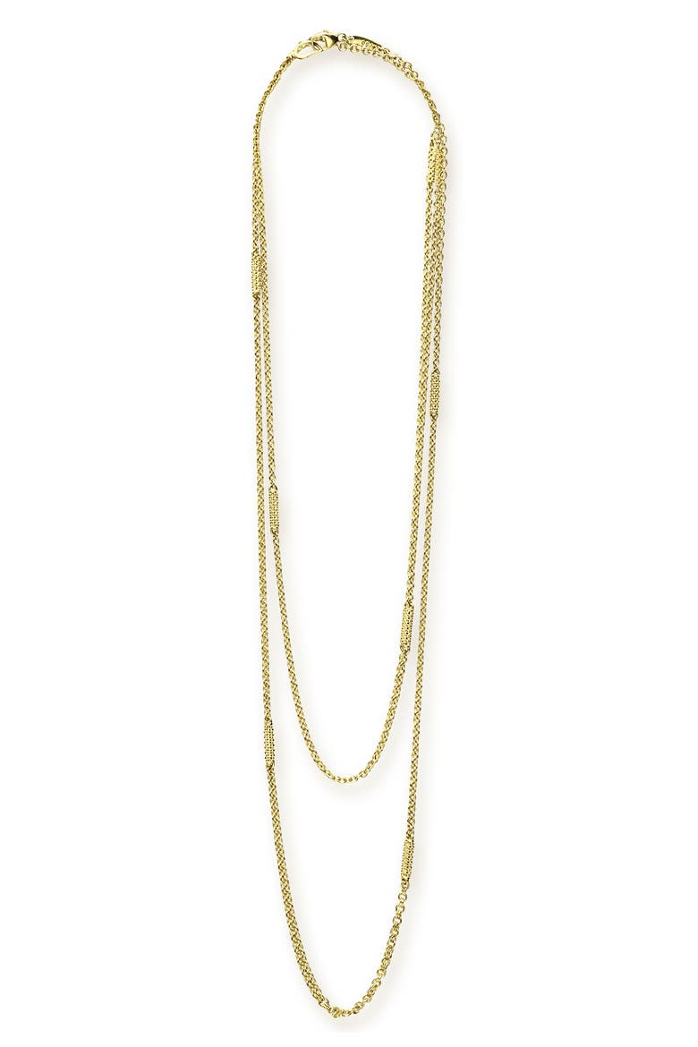 Signature Caviar Long Station Necklace, Alternate, color, GOLD