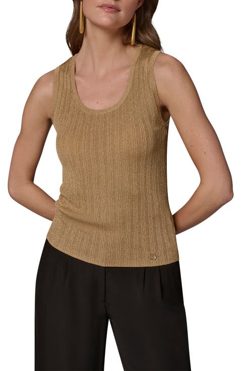Metallic Scoop Neck Shell