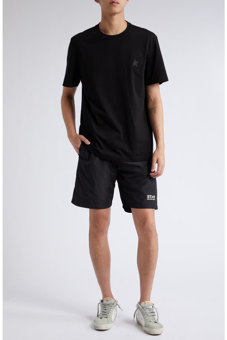 Diego Star Logo Wide Leg Shorts, Alternate, color, BLACK