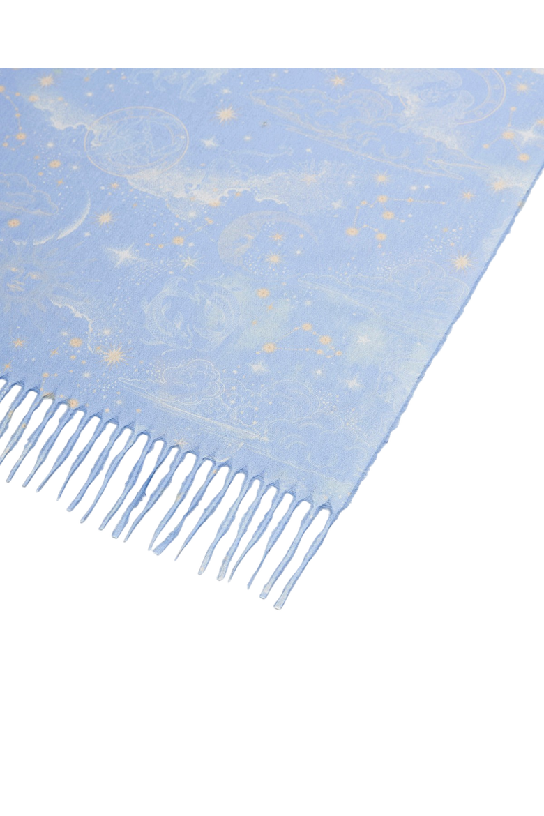 Zodiac Long Fringed Scarf, Alternate, color, Light Blue