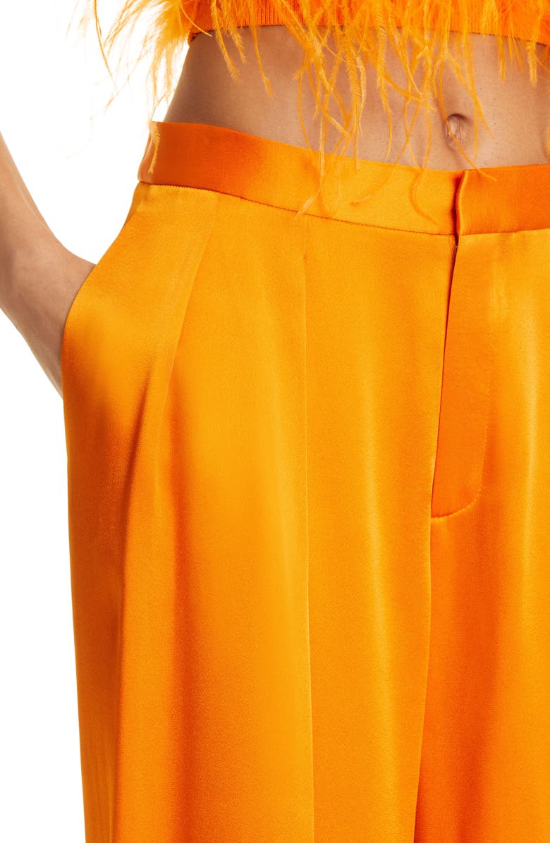 LAPOINTE Pleated Double Face Satin Pants, Alternate, color, 