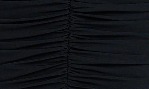 Wayf Maxine Long Sleeve Ruched Ruffle Minidress In Black