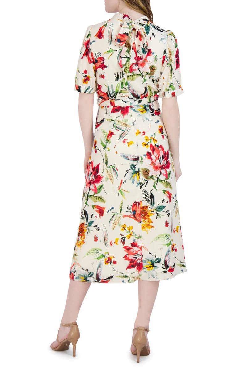 Julia Jordan Floral Mock Neck Midi Dress, Alternate, color, 