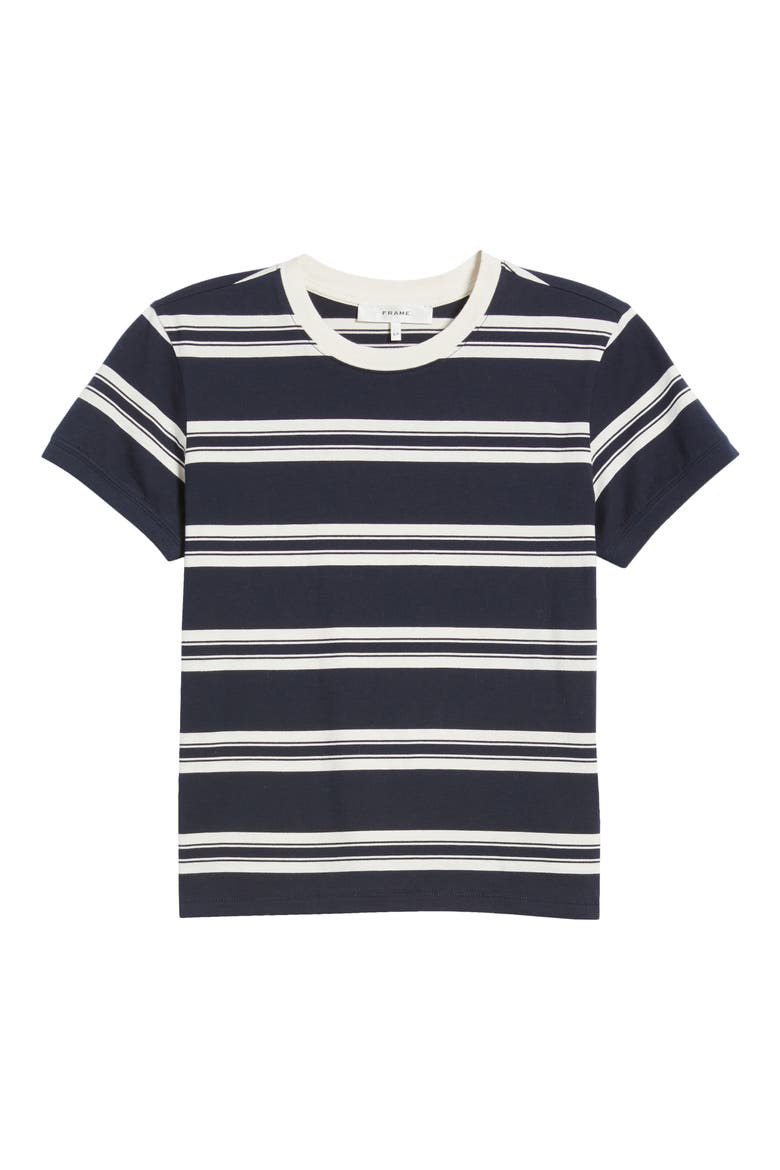 Stripe Cotton Baby Tee, Alternate, color, NAVY MULTI
