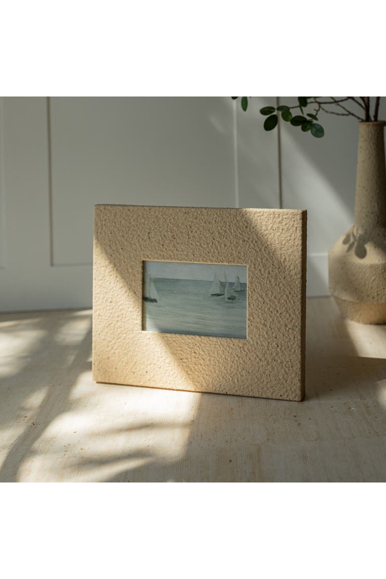 4x6 Sand Texture Picture Frame Tan Metal MDF & Glass, Alternate, color, Beige