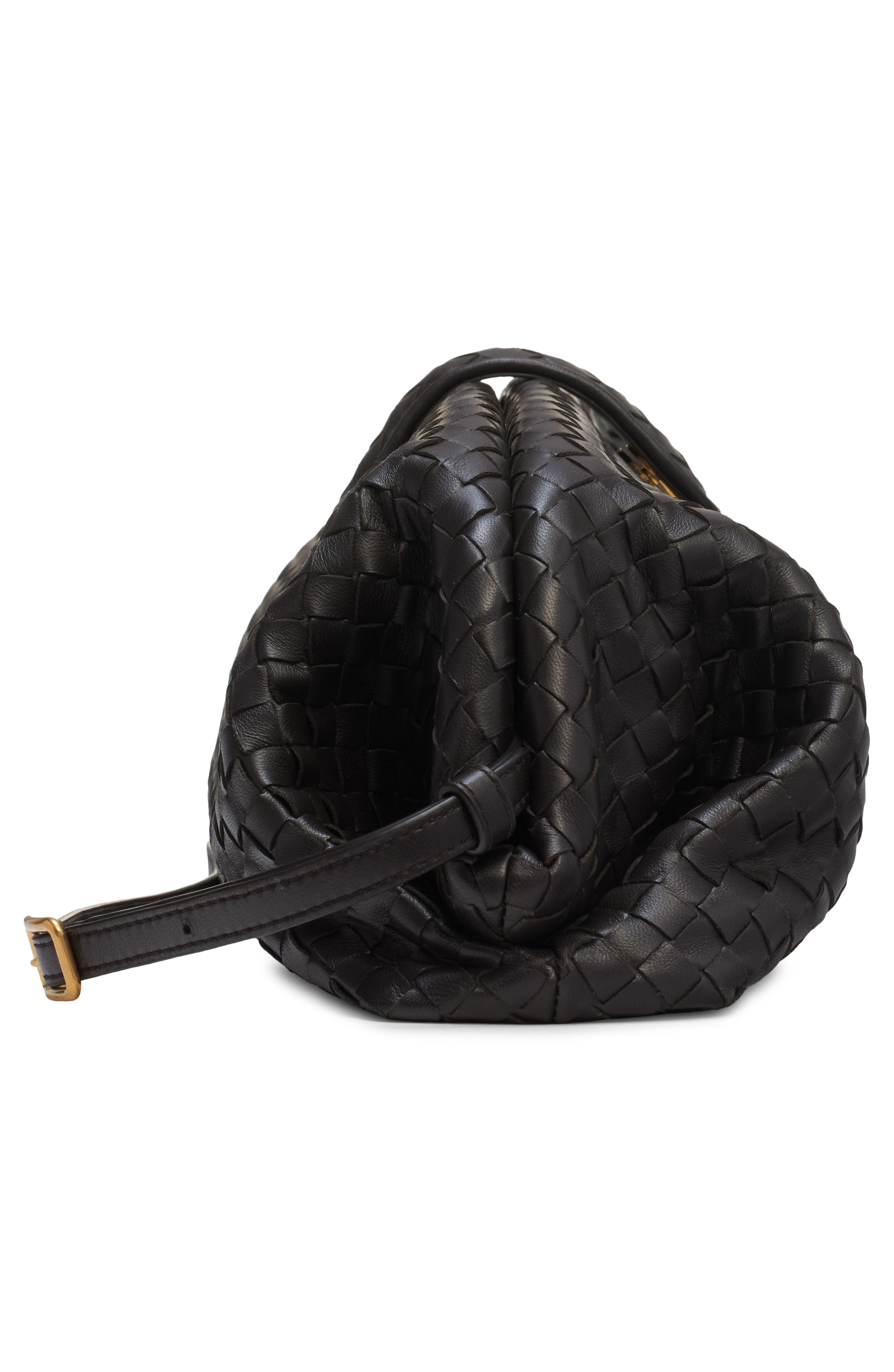 Bottega Veneta Lauren Intrecciato Clutch, Alternate, color, 2094 Espresso-Brass V
