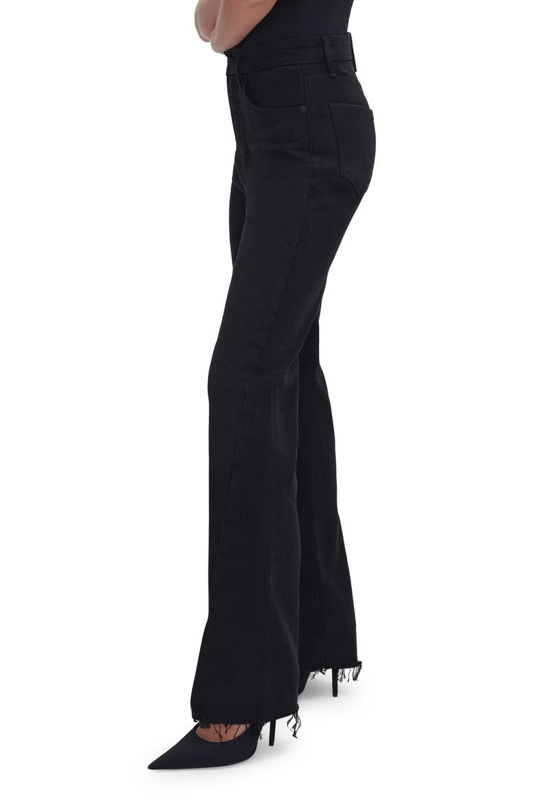 Good Boy Twisted Slit Raw Hem Jeans, Alternate, color, BLACK318