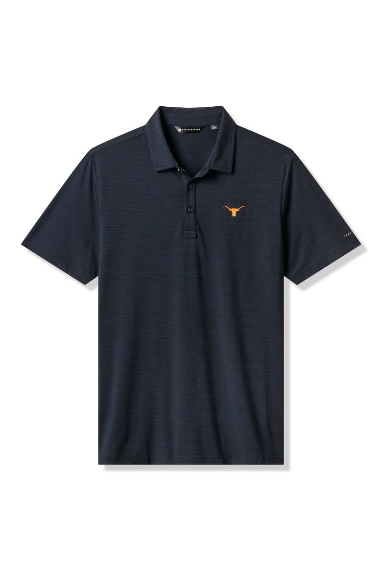 Men's TravisMathew  Black Texas Longhorns Halftime Show Heater Tri-Blend Polo, Main, color, Black