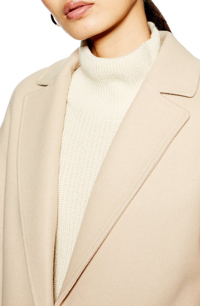 Topshop Lily Knit Back Midi Coat, Alternate, color,