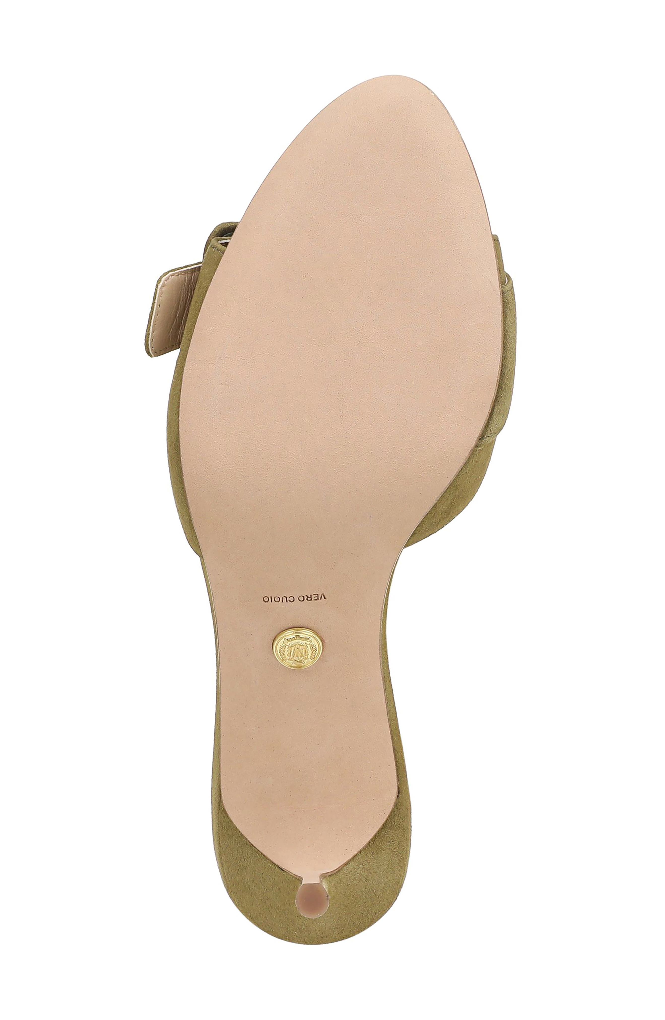 Tia Buckle Slide Sandal, Alternate, color, FENNEL GREEN SUEDE