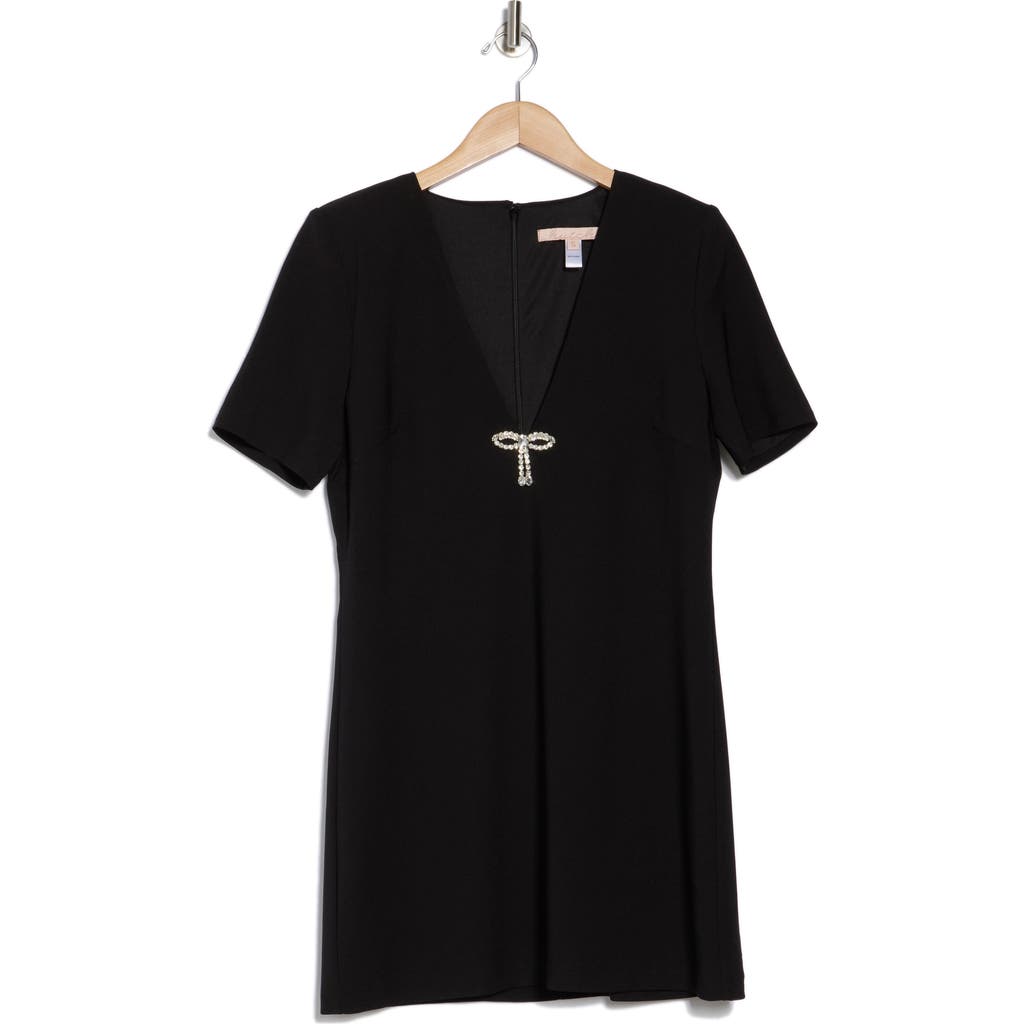HUTCH HUTCH EMBELLISHED BOW FRONT SHIFT DRESS